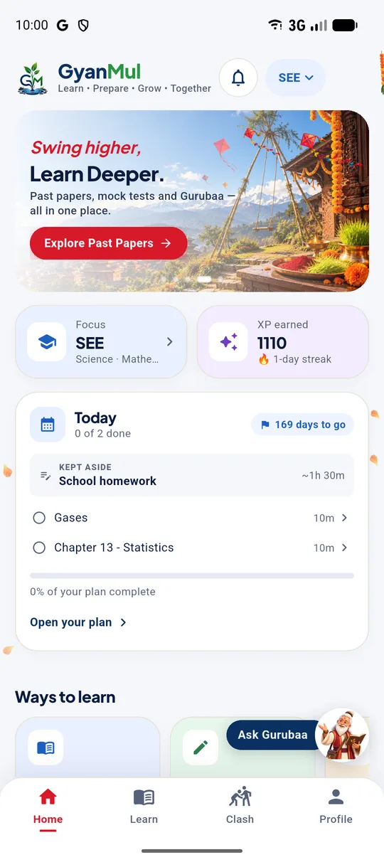 GyanMul Prep home in the app