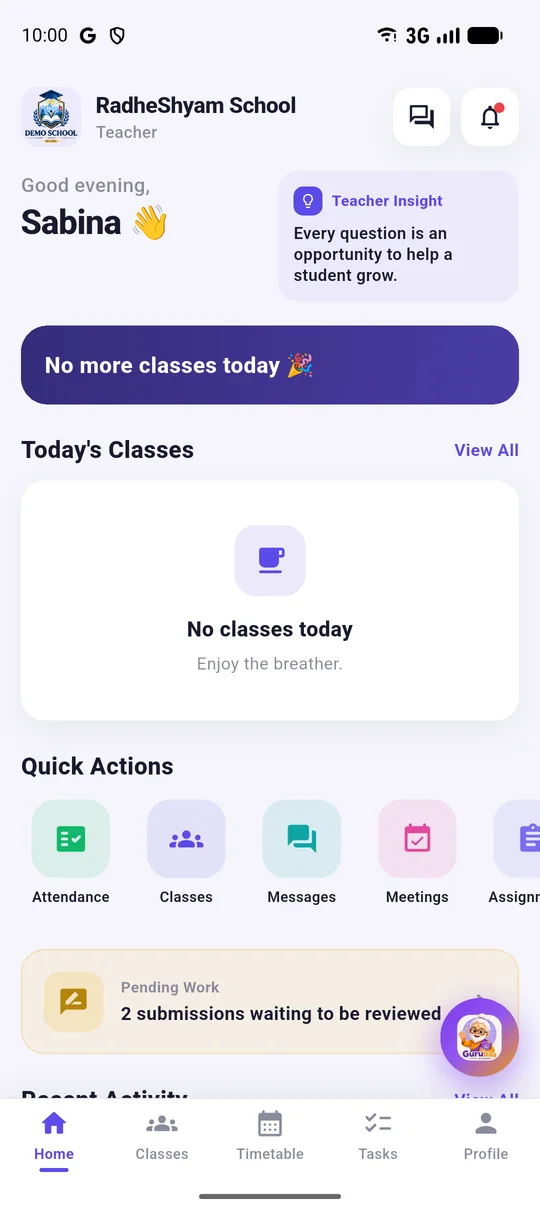 The GyanMul app for a teacher